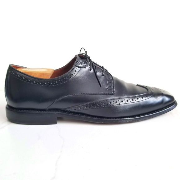 ALLEN EDMONDS Bel Air Wingtip Brogue Black Leather Mens Oxford Dress Shoes